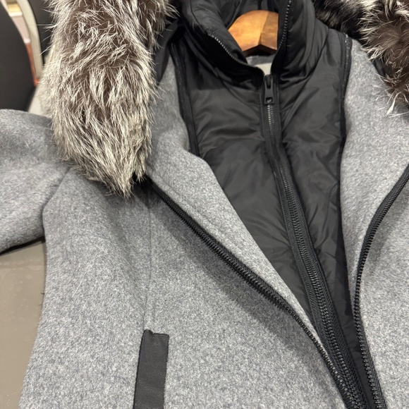 Sofia & Kyo Charlena Fox Fur-Trim, Wool-Blend Coat - Picture 6 of 9